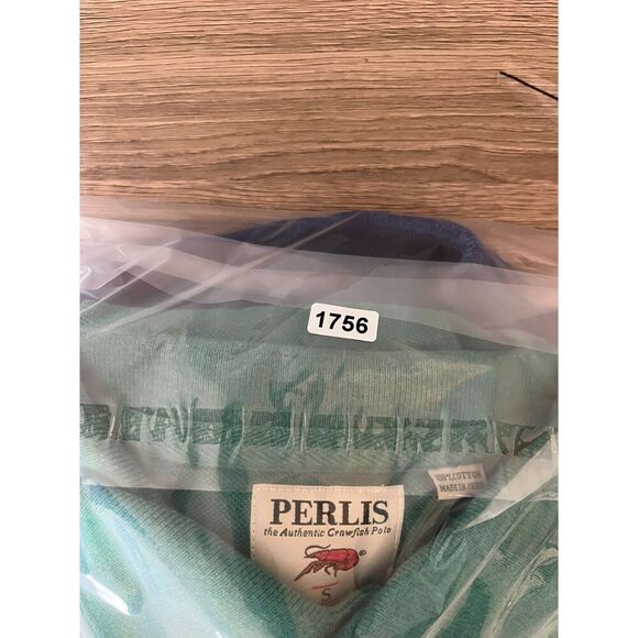 Perlis Crawfish Polo Men's S Bundle Of Two Short Sleeve Mardi Gras Blue Green - Picture 13 of 13